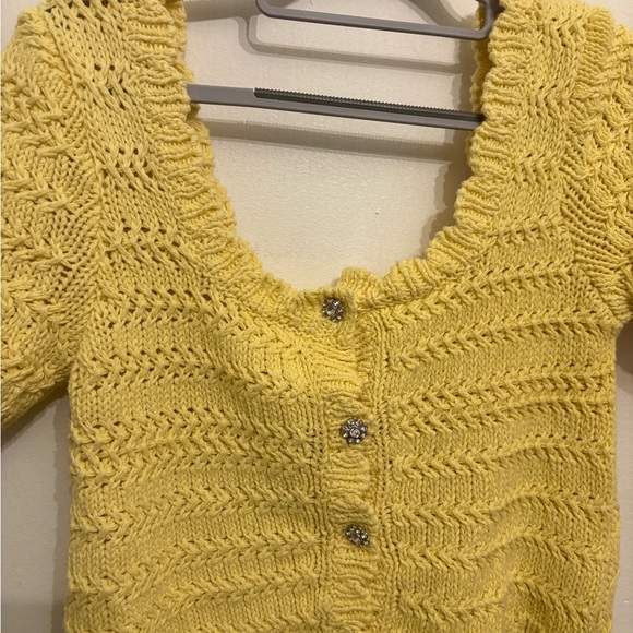 Zara Yellow Knit Cardigan - Picture 4 of 7
